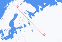 Vluchten van Kazan, Rusland naar Kittila, Finland