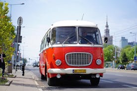 Sightseeing da cidade de Varsóvia em um ônibus retro