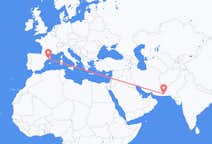 出发地 巴基斯坦出发地 土爾巴特目的地 西班牙巴塞罗那的航班