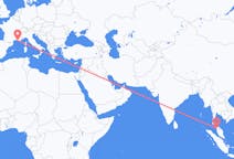 Flights from Alor Setar, Malaysia to Marseille, France