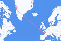 Flyg från Aasiaat, Grönland till Bordeaux, Frankrike