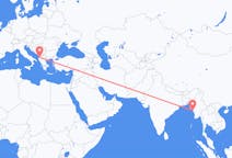 Flyg från Kyaukpyu, Myanmar (Burma) till Tirana, Albanien