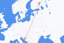 Vluchten van Savonlinna, Finland naar Split, Kroatië