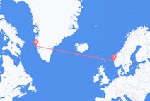 Flyreiser fra Bergen, Norge til Maniitsoq, Grønland