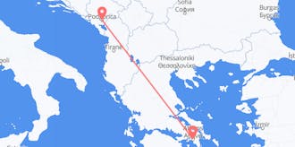 ギリシャからモンテネグロへのフライト