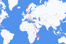Flyrejser fra Antananarivo, Madagaskar til Trondheim, Norge