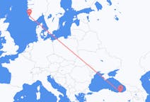 Flyreiser fra Trabzon, Tyrkia til Stavanger, Norge