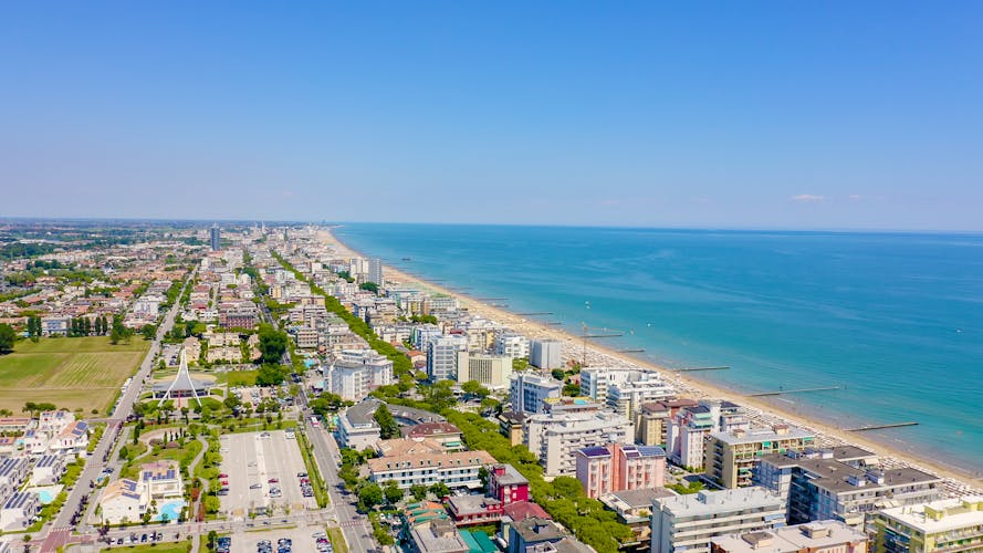 Photo of  Lido di Jesolo, is the beach area of the city of Jesolo in the province of Venice, Aerial View.