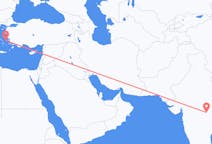 出发地 印度那格浦尔目的地 希腊伊卡利亚岛的航班