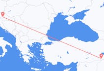 クロアチアのザグレブから、トルコのシュルナクまでのフライト