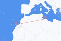 Loty z Trypolis w Libii do Ajuy w Hiszpanii