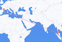 Flyreiser fra Penang, Malaysia til Barcelona, Spania