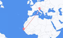 Flyreiser fra Cap Skiring, Senegal til Rimini, Italia