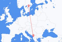 Loty z Linköping, Szwecja z Tirana, Albania