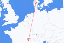 Flyrejser fra Chambéry, Frankrig til Billund, Danmark