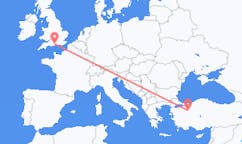 Fly fra Eskişehir til Southampton