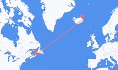 カナダのシドニーから、アイスランドのエギルスタジルまでのフライト