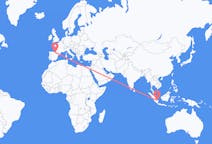 Flyreiser fra Palembang, Indonesia til Vitoria, Spania