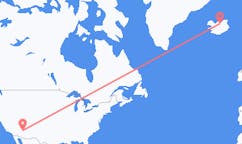 Fly fra byen Prescott, USA til byen Akureyri, Island