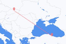 Vluchten van Poprad, Slowakije naar Samsun, Turkije