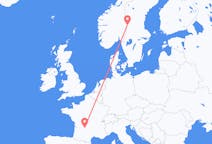 Flights from Brive-la-Gaillarde, France to Rörbäcksnäs, Sweden