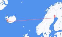 航班从冰岛雷克雅维克市到呂勒奥市，瑞典塞尔