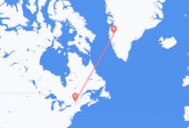 Loty z Montreal, Kanada do Kangerlussuaqa, Grenlandia