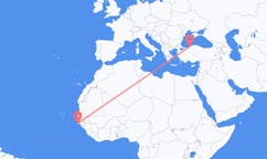Flyreiser fra Cap Skiring, Senegal til Zonguldak, Tyrkia