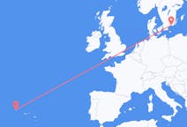Flights from Ronneby, Sweden to Flores Island, Portugal