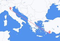 ギリシャのから カステロリゾ、イタリアのへ ボローニャフライト