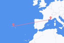 Flyrejser fra Marseille, Frankrig til Terceira, Portugal