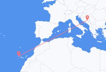 Flyrejser fra Sarajevo, Bosnien-Hercegovina til La Palma, Spanien