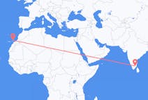 Flyrejser fra Tiruchirappalli, Indien til Lanzarote, Spanien