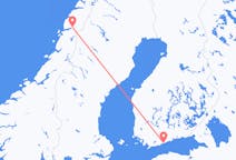 Vluchten van Helsinki naar Mo i Rana