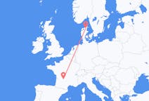 Flights from Brive-la-Gaillarde in France to Aalborg in Denmark