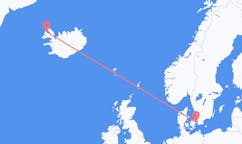 Flights from the city of Copenhagen, Denmark to the city of Ísafjörður, Iceland