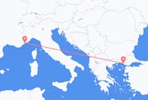 Vluchten van Nice, Frankrijk naar Alexandroupolis, Griekenland