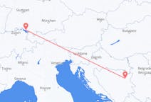 Flyg från Friedrichshafen, Tyskland till Tuzla, Bosnien och Hercegovina