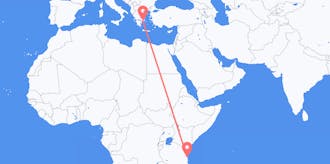 Flyrejser fra Tanzania til Grækenland