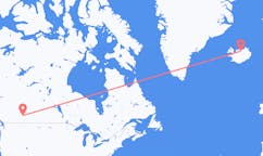 Vluchten van Calgary, Canada naar Akureyri, IJsland