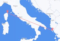 Vluchten van Bastia, Vercelli, Frankrijk naar Korfoe, Griekenland
