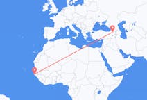 Flyg från Ziguinchor, Senegal till Kars, Turkiet