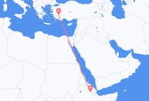 Flyreiser fra Semera, til Denizli