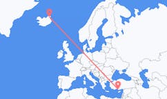 Flyrejser fra Thorshofn, Island til Gazipaşa, Tyrkiet