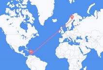 Flyreiser fra Aruba, Aruba til Arvidsjaur, Sverige