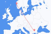 出发地 保加利亚出发地 普罗夫迪夫目的地 挪威卑爾根的航班
