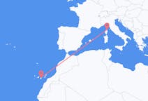 Vols de Las Palmas, Grande Canarie, Espagne pour Bastia, France