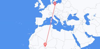 Flyrejser fra Niger til Tyskland