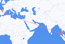 Flyreiser fra Alor Setar, Malaysia til Madrid, Spania