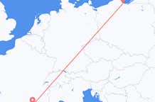 Loty z Nimesa, Francja do Gdańska, Polska
